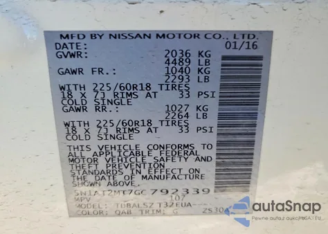 2016 Nissan Rogue S from USA, damaged, VIN 5N1AT2MT7GC792339